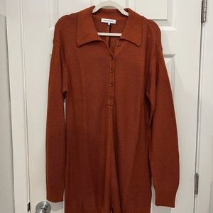 Half Button Purl Stitch Boxy Romper